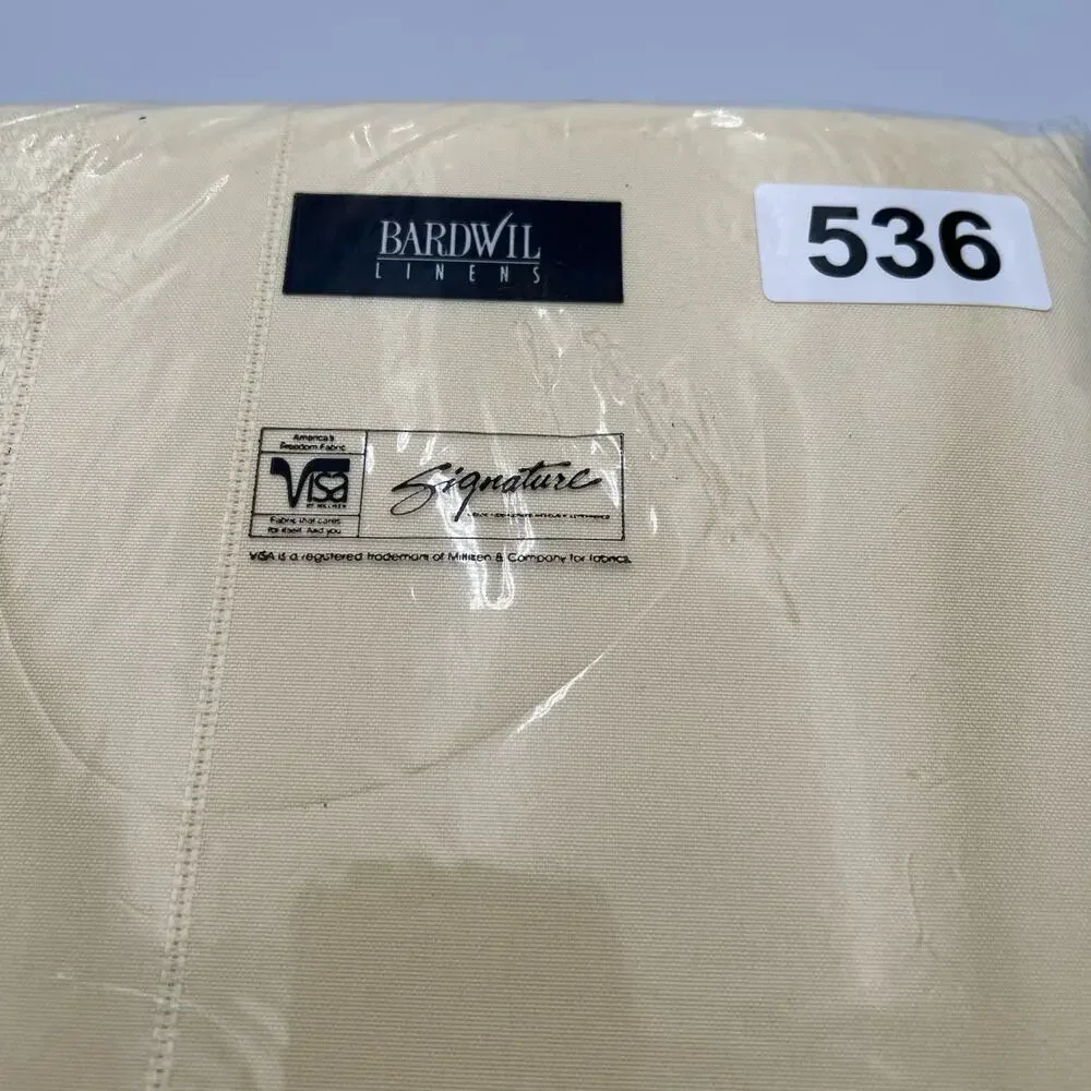 NOS Bardwil Linens Satin Splendor Soil Release Tablecloth 60x140” Oblong Butter
